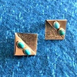 Sterling Silver and Marked Turquoise Earrings